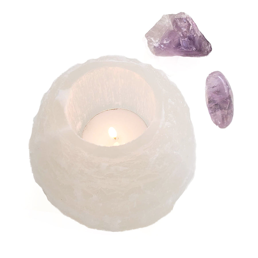 Selenite Candle Holder