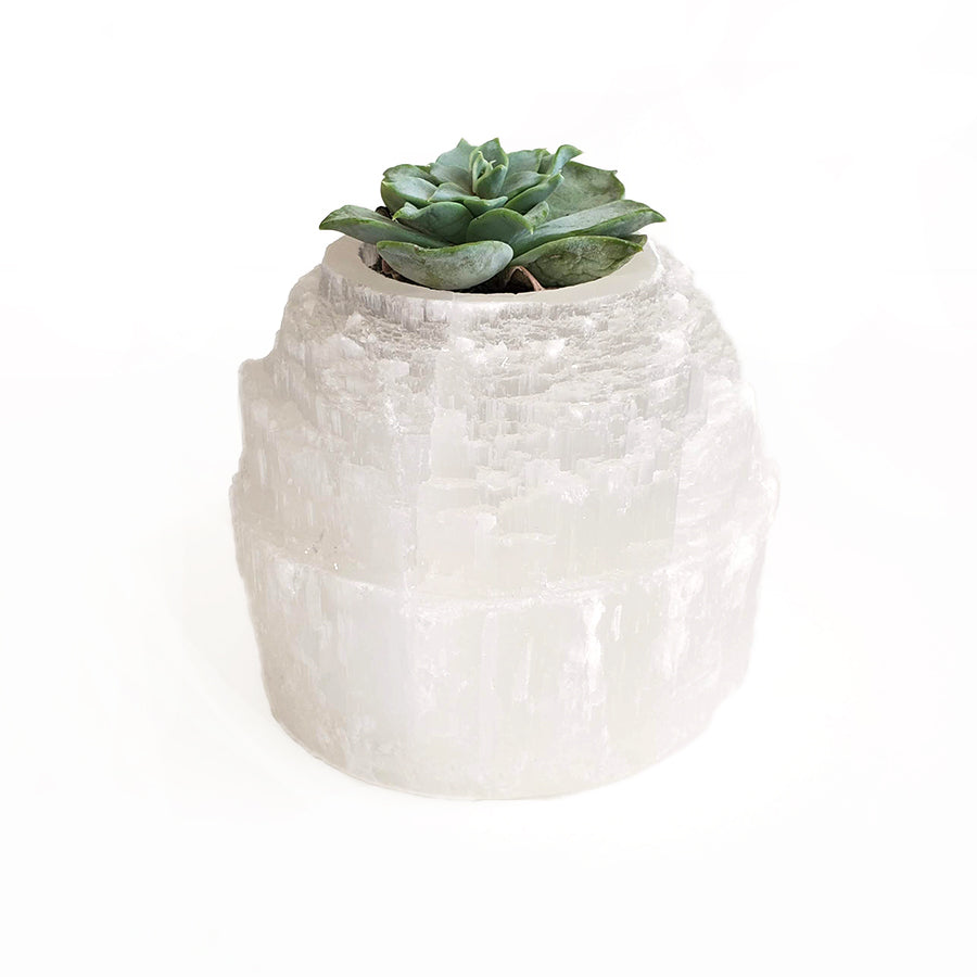 Selenite Candle Holder