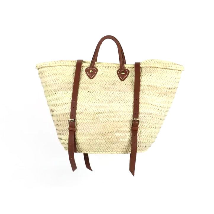 Tokyo Straw Backpack Basket - Tan
