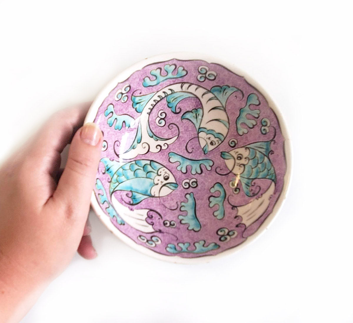 Handpainted Turkish Purple Fish Dish