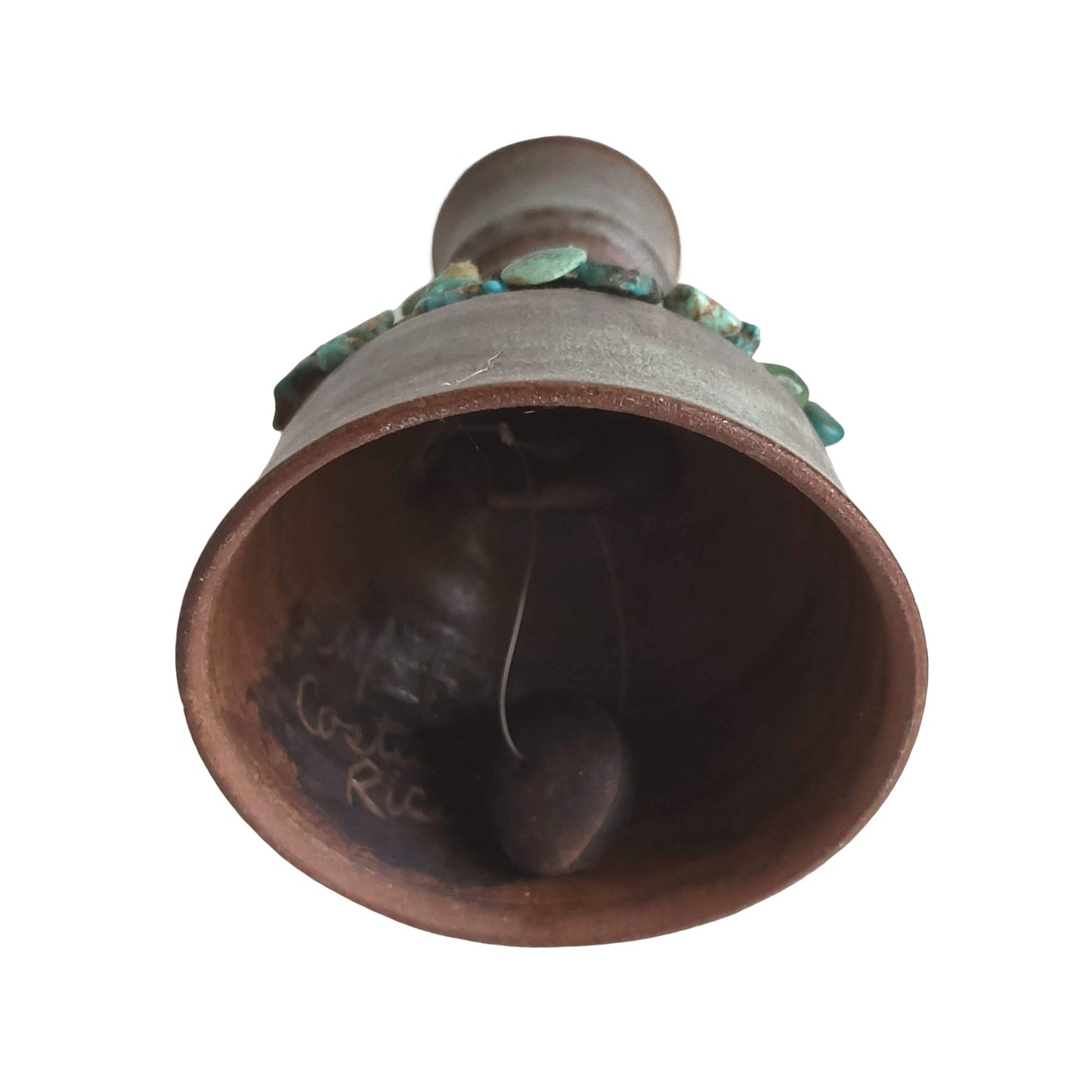 Costa Rican Turquoise Pottery Bell