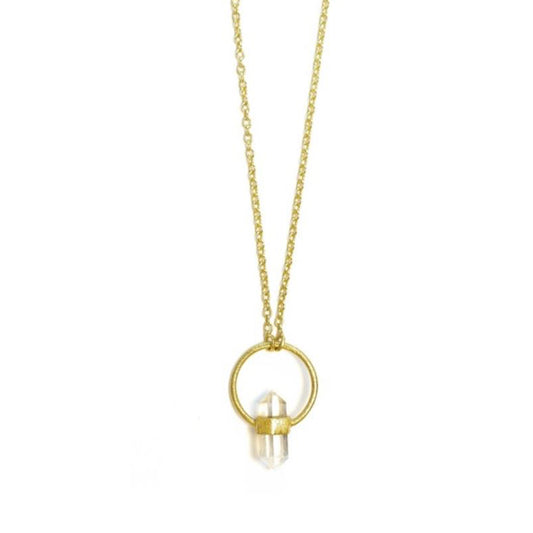 Gold-Plated Noble Crystal Necklace - Last One