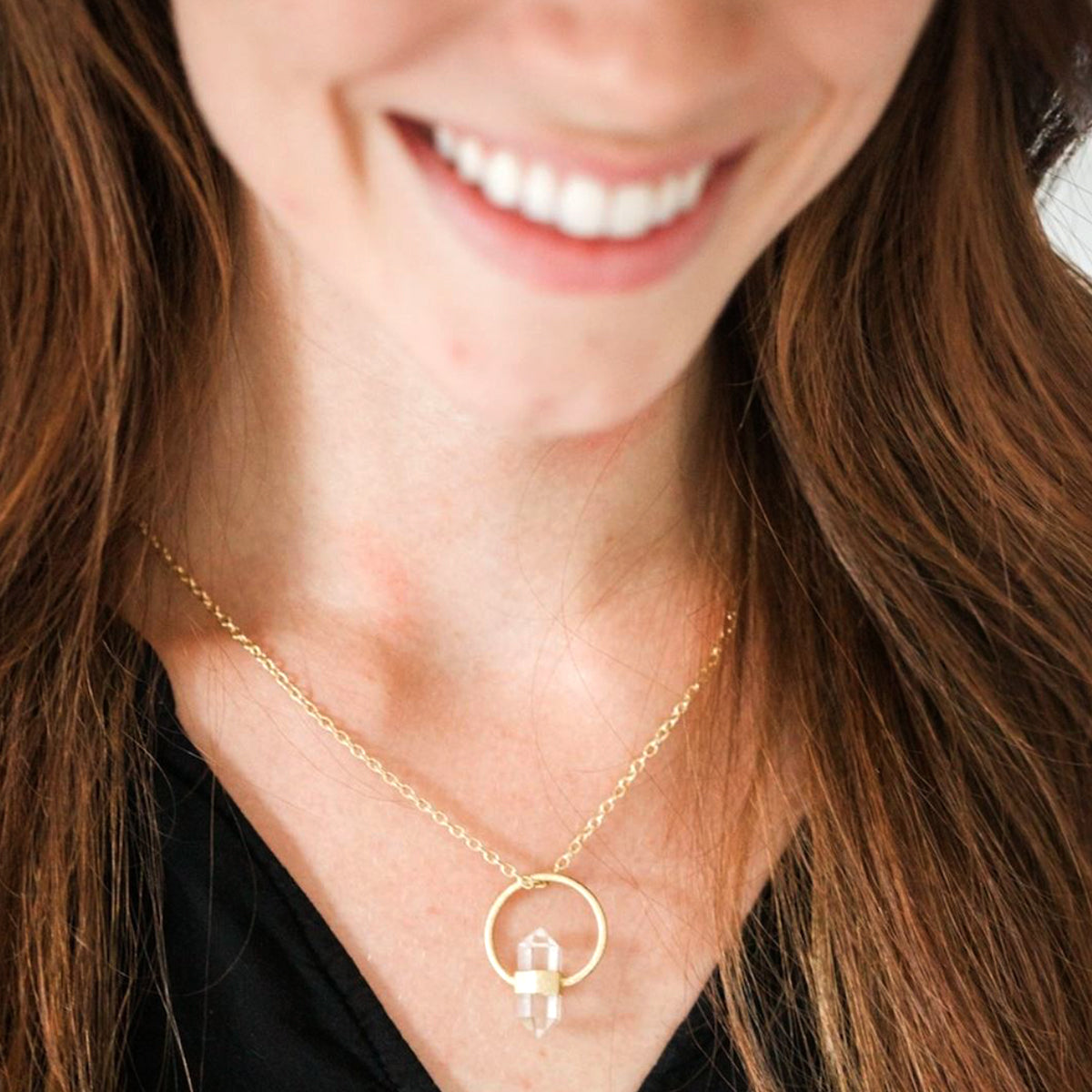 Gold-Plated Noble Crystal Necklace - Last One