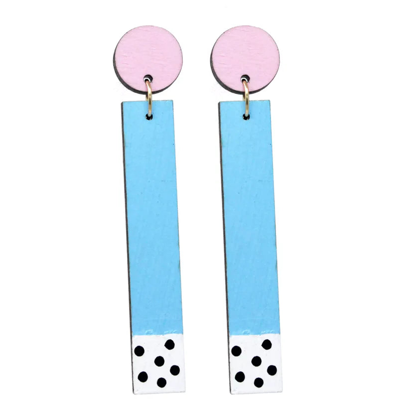 90s Pastel Polka Dot Dangle Earrings