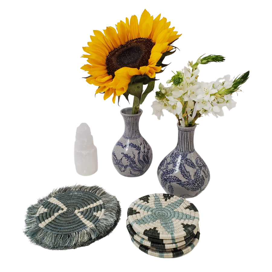 Handmade Ceramic Bud Vase - Floral