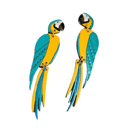Blue & Gold Macaw Parrot Earrings