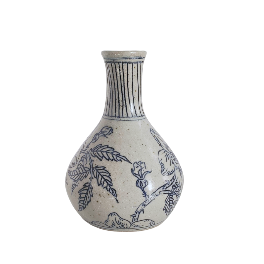 Handmade Ceramic Bud Vase - Floral