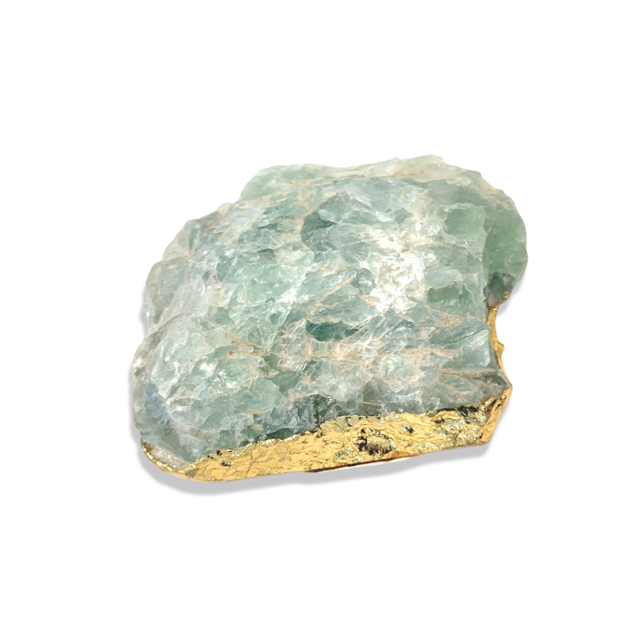 Green Fluorite - Gold Gilded