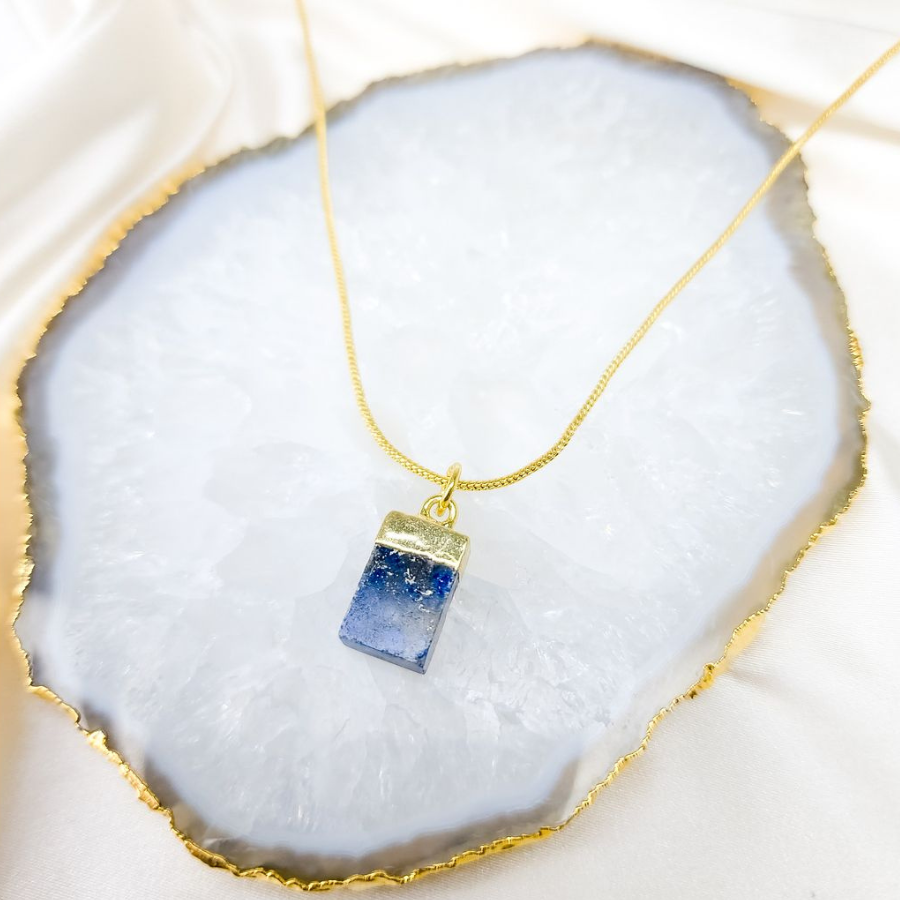 Gold-Plated Lapis Lazuli Necklace - New