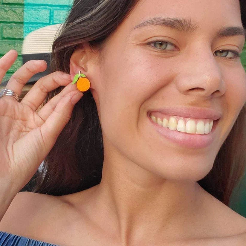 Orange Tangerine Stud Earrings