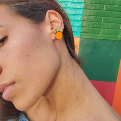 Orange Tangerine Stud Earrings