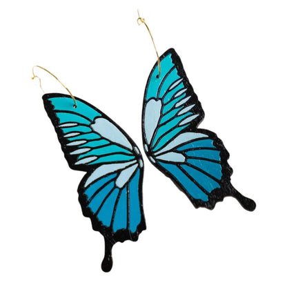 Blue Monarch Butterfly Earrings