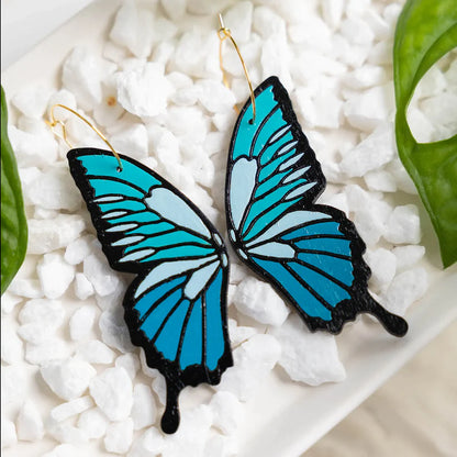 Blue Monarch Butterfly Earrings