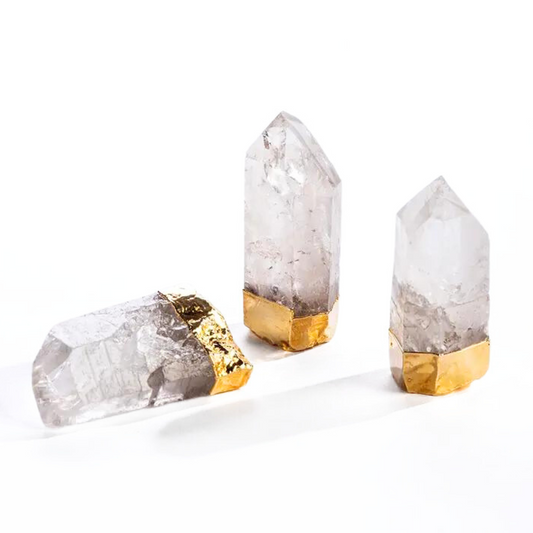 Quartz Crystal Points - 22K Gold-Gilded