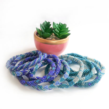 Roll-On Bracelet - Agave (Purple, Teal & Turquoise)