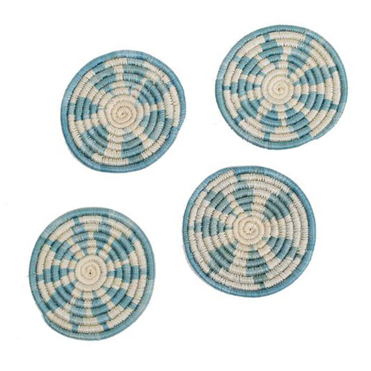 Handwoven Blue Florian Coasters