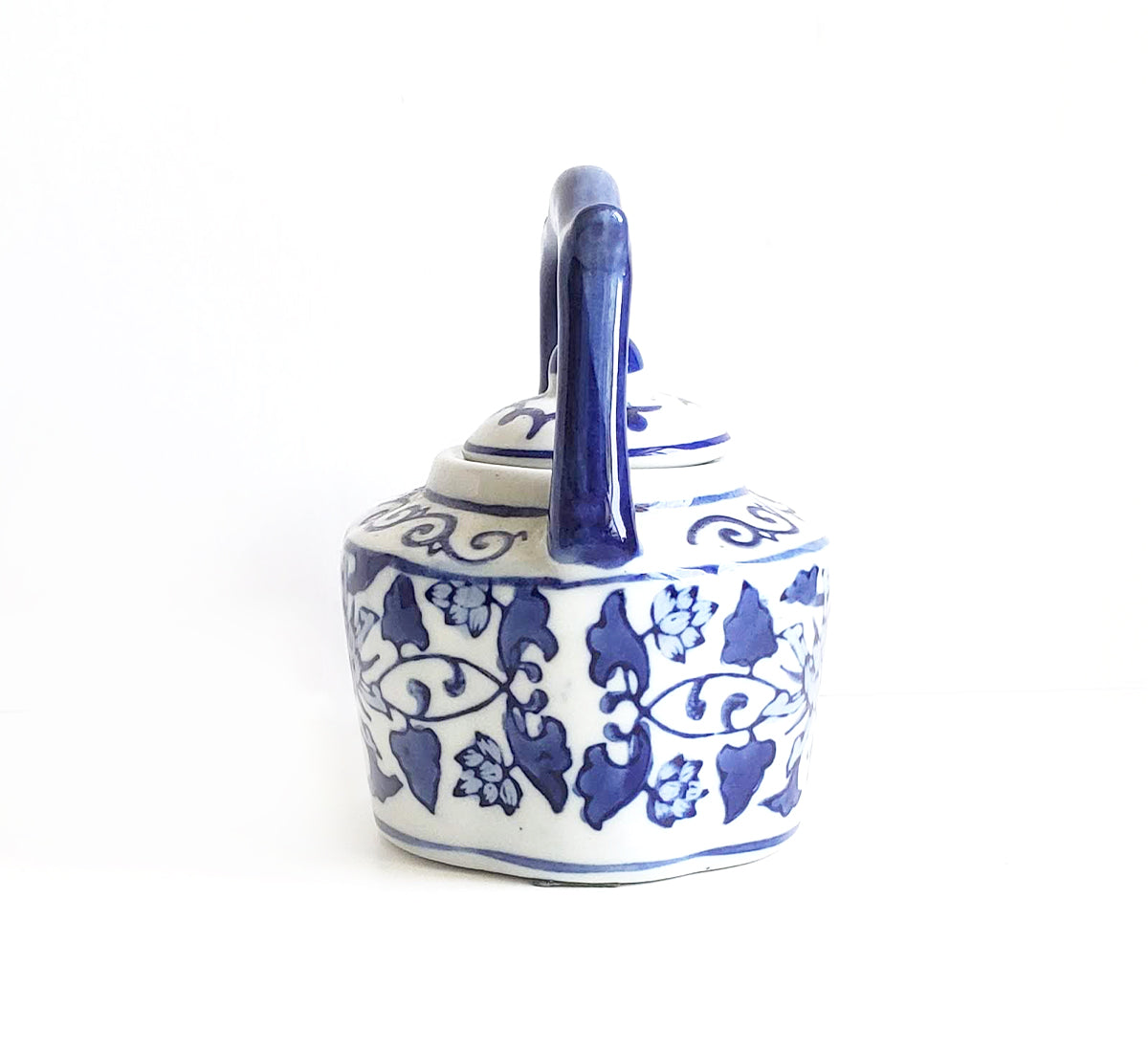 Blue & White Chinoiserie Handpainted Tea Pot - Mini Lotus