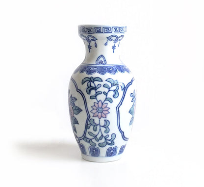 Chinoiserie Handpainted Floral Motif Flower Vase - Small