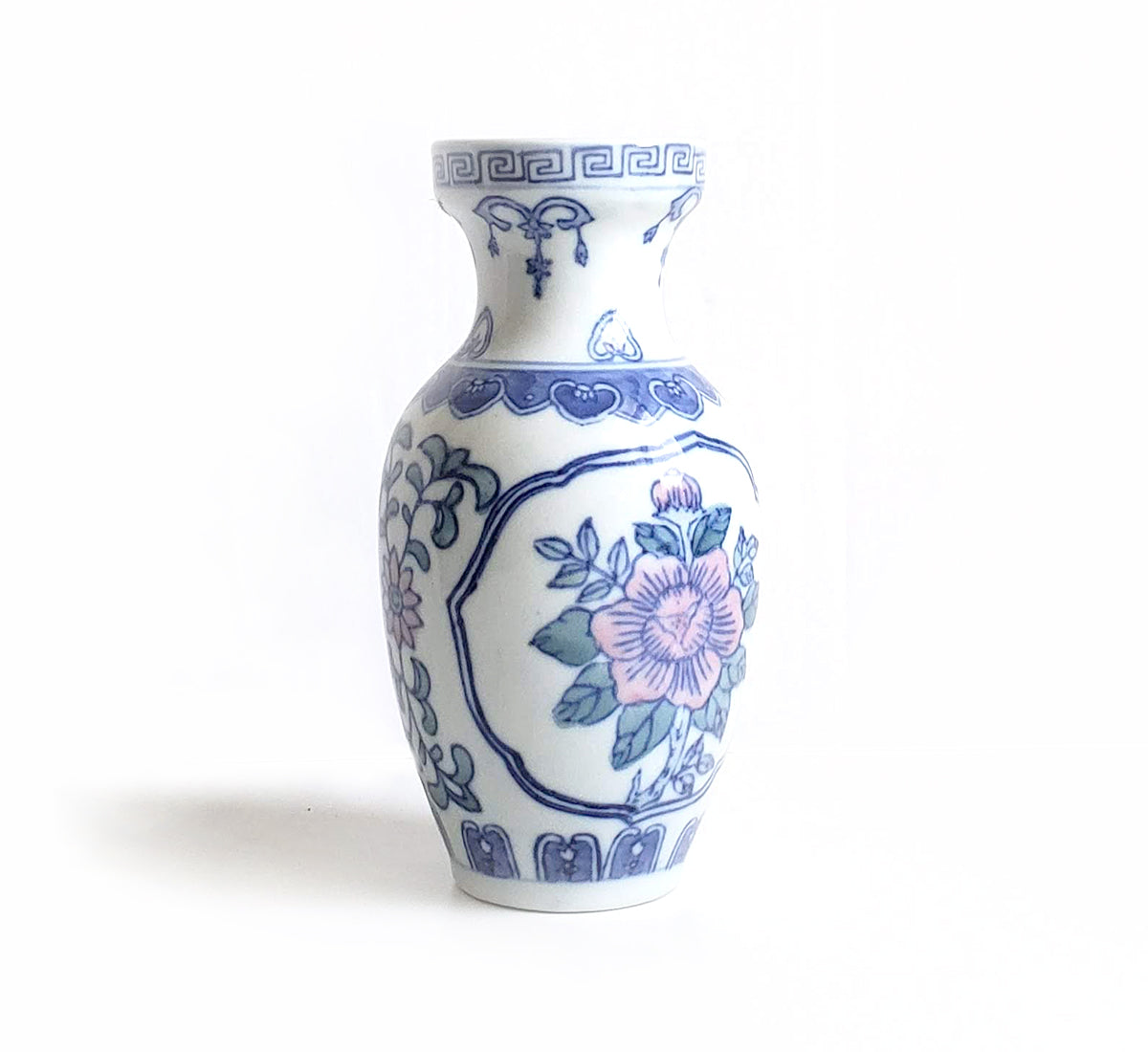 Chinoiserie Handpainted Floral Motif Flower Vase - Small