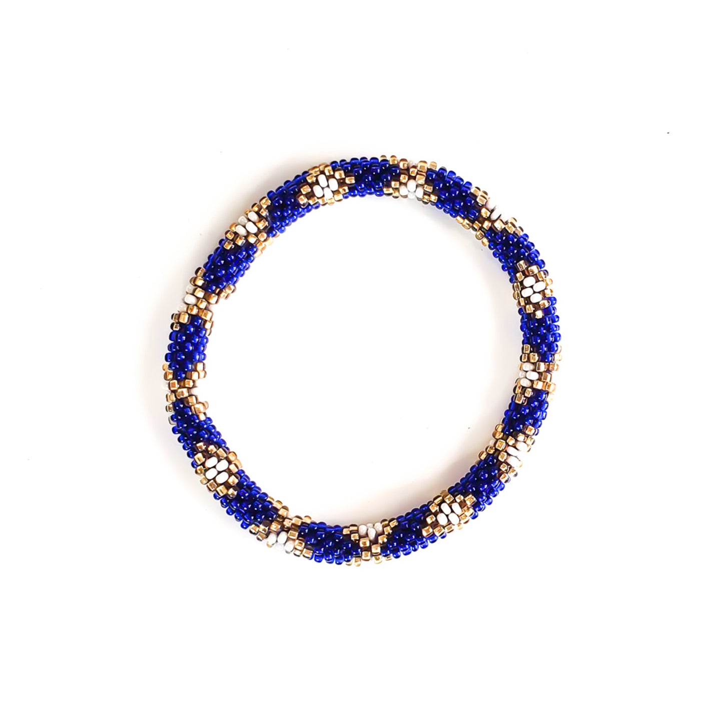 Roll-On Bracelet - Invite Only  (Navy Blue, White & Gold)