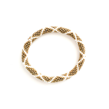 Roll-On Bracelet - Khaki (Khaki, Cream & Gold)