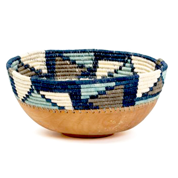 Handwoven Mosaic Wooden Bowl