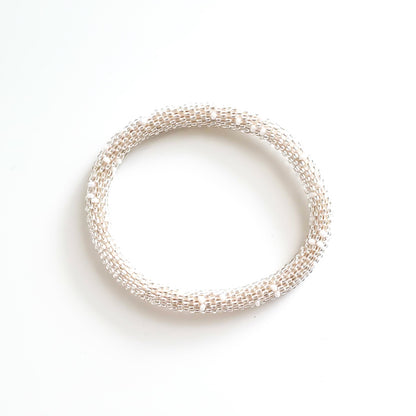 Roll-On Bracelet - Pearl (White & Platinum)