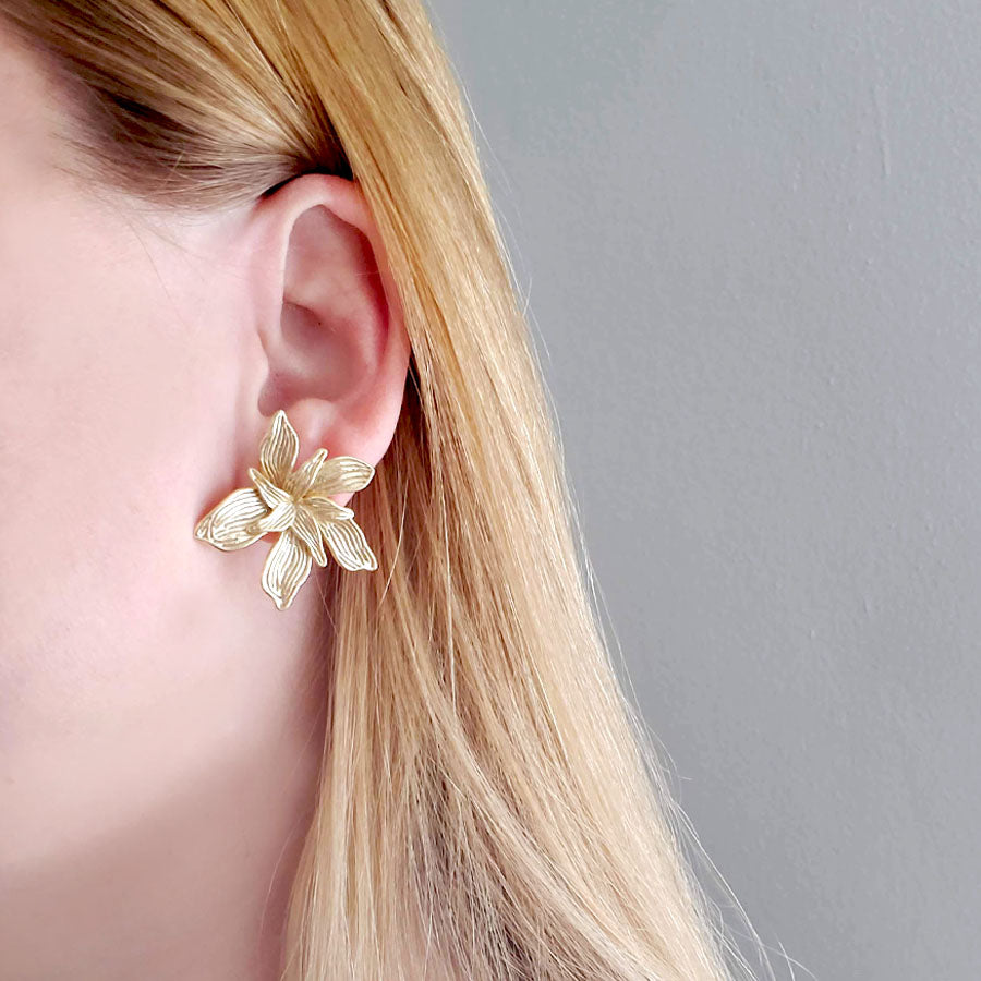 Penelope Orchid Stud Earrings - Back in Stock