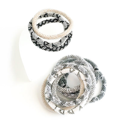 Roll-On Bracelet - Platinum (Silver, White & Black)