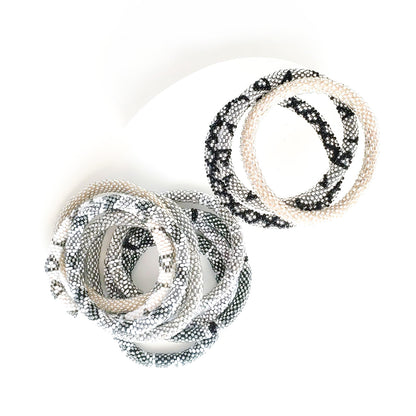 Roll-On Bracelet - Platinum (Silver, White & Black)