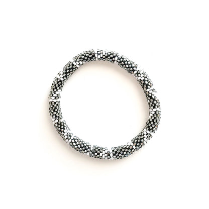 Roll-On Bracelet - Platinum (Silver, White & Black)