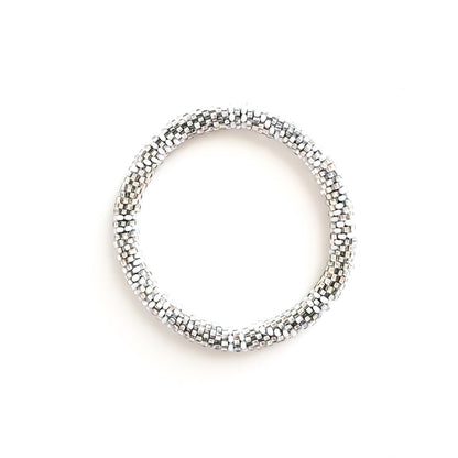 Roll-On Bracelet - Platinum (Silver, White & Black)