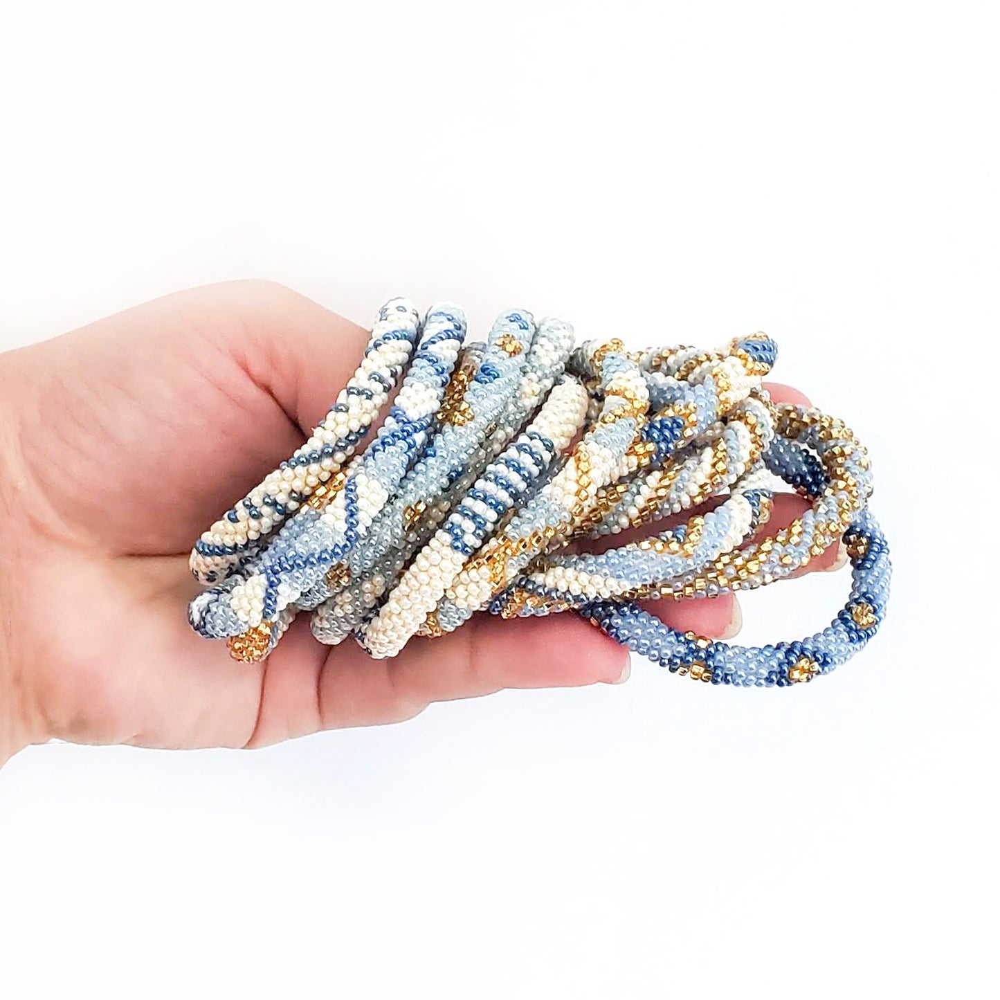 Roll-On Bracelet - Santorini (Blue & White)