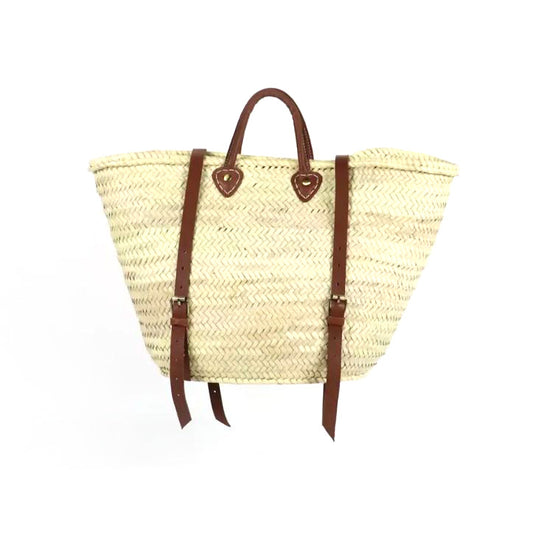 Tokyo Straw Backpack Basket - Tan