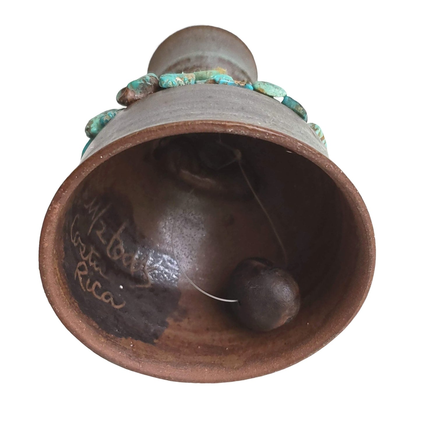 Costa Rican Turquoise Pottery Bell