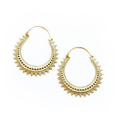 Gold-Plated Full Moon Earrings